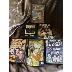 Lot of 6 Miscellaneous Western DVDs John Wayne,THE PIED PIPER,ABILENE TOWN&MORE